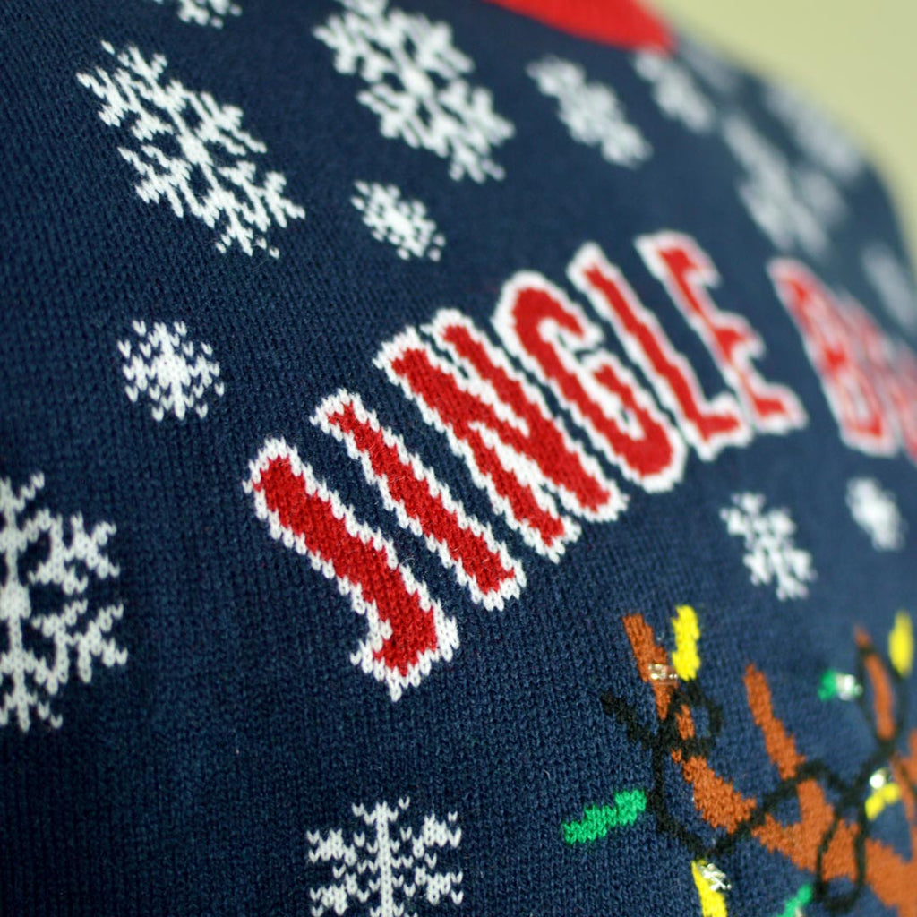 LED light-up Ugly Christmas Sweater Jingle Bells Detail 1