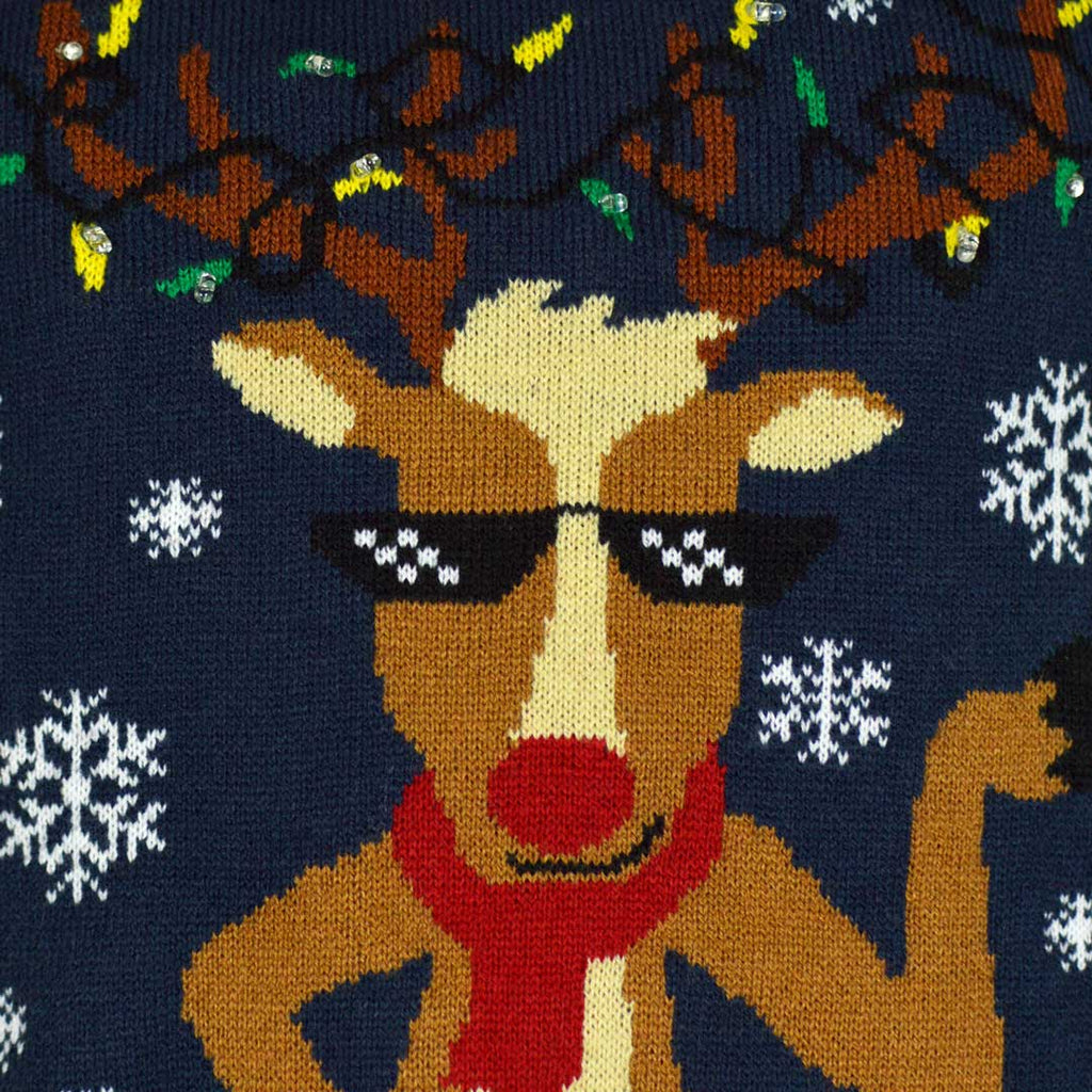 LED light-up Ugly Christmas Sweater Jingle Bells Detail 2