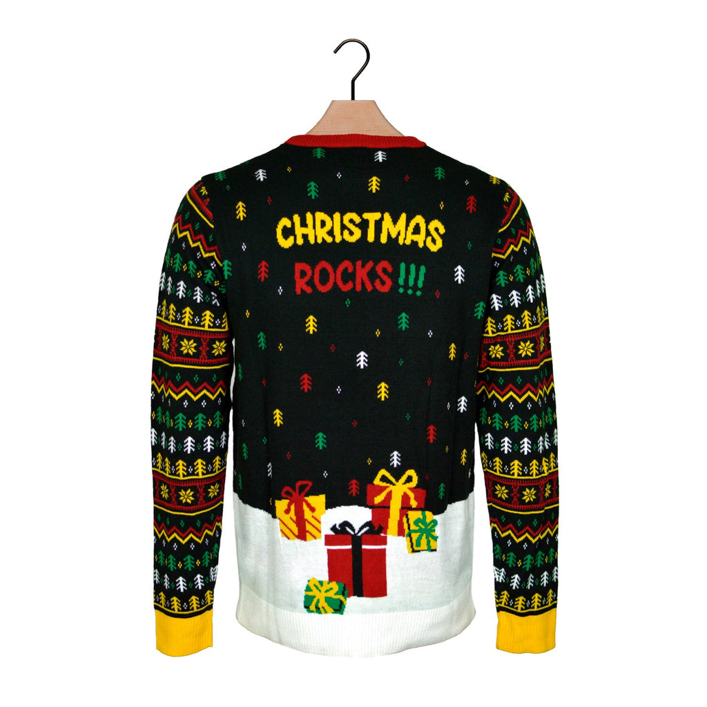 LED light-up Ugly Christmas Sweater Santa Rocker back