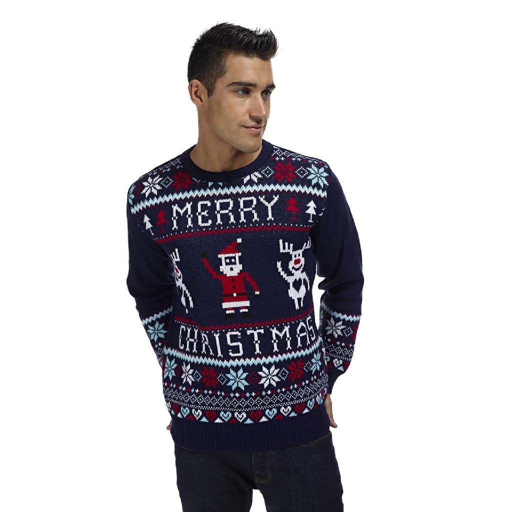 Mens Merry Family Ugly Christmas Sweater