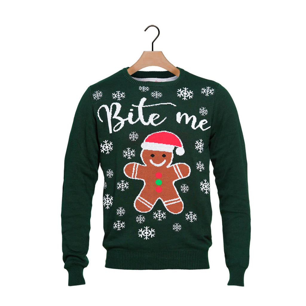 Organic Cotton Boys and Girls Ugly Christmas Sweater Jumper Bite Me