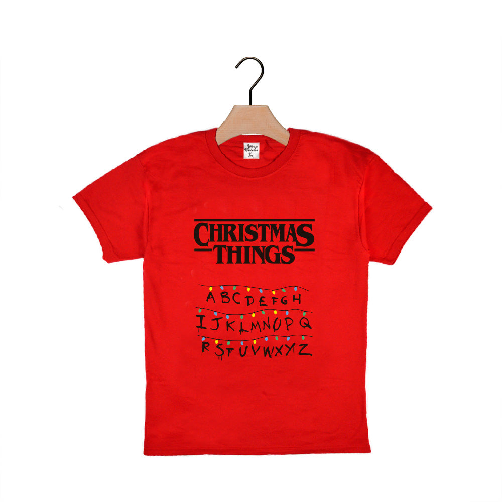 Red Boys and Girls Ugly Christmas T-Shirt Christmas Things