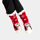 Red Rubber Sole Ugly Christmas Socks with Penguin women and men