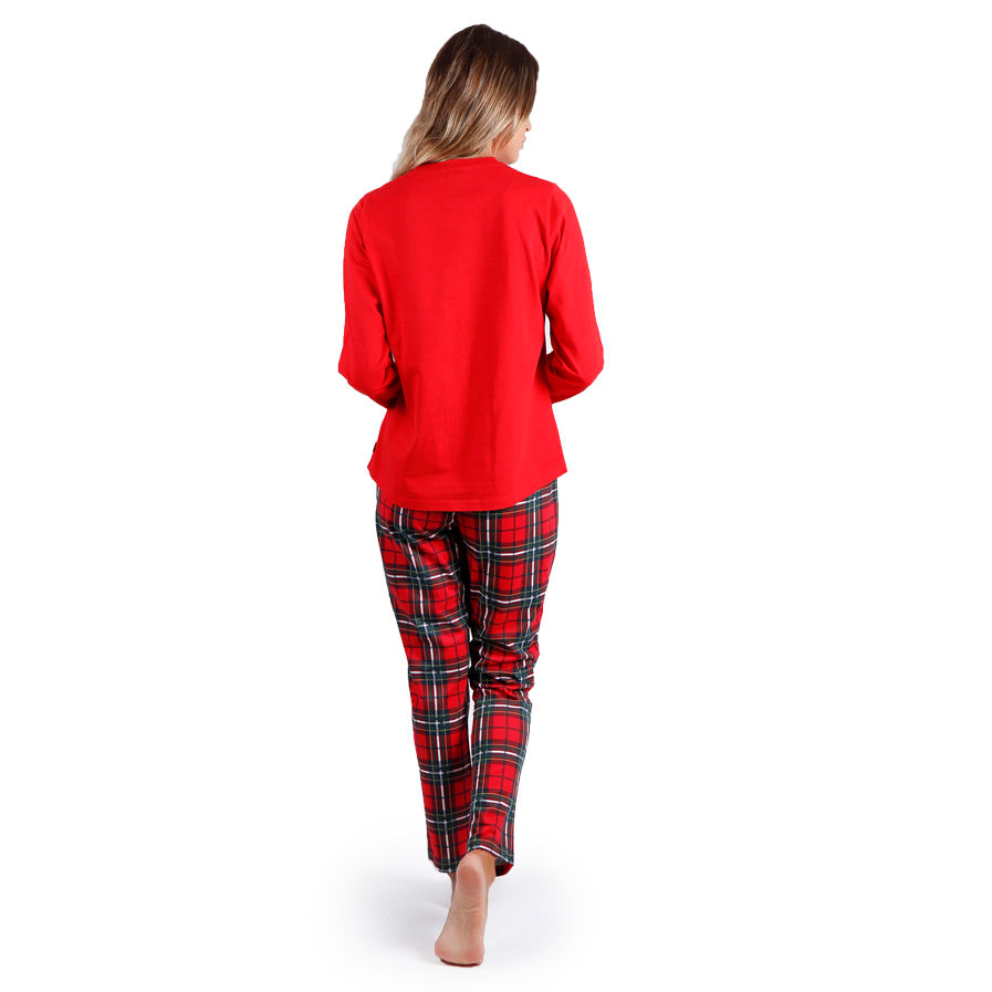 Red Womens Ugly Christmas Pyjama Smile Back