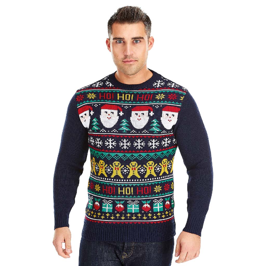 Mens Santa Ho Ho Ho! Ugly Christmas Sweater