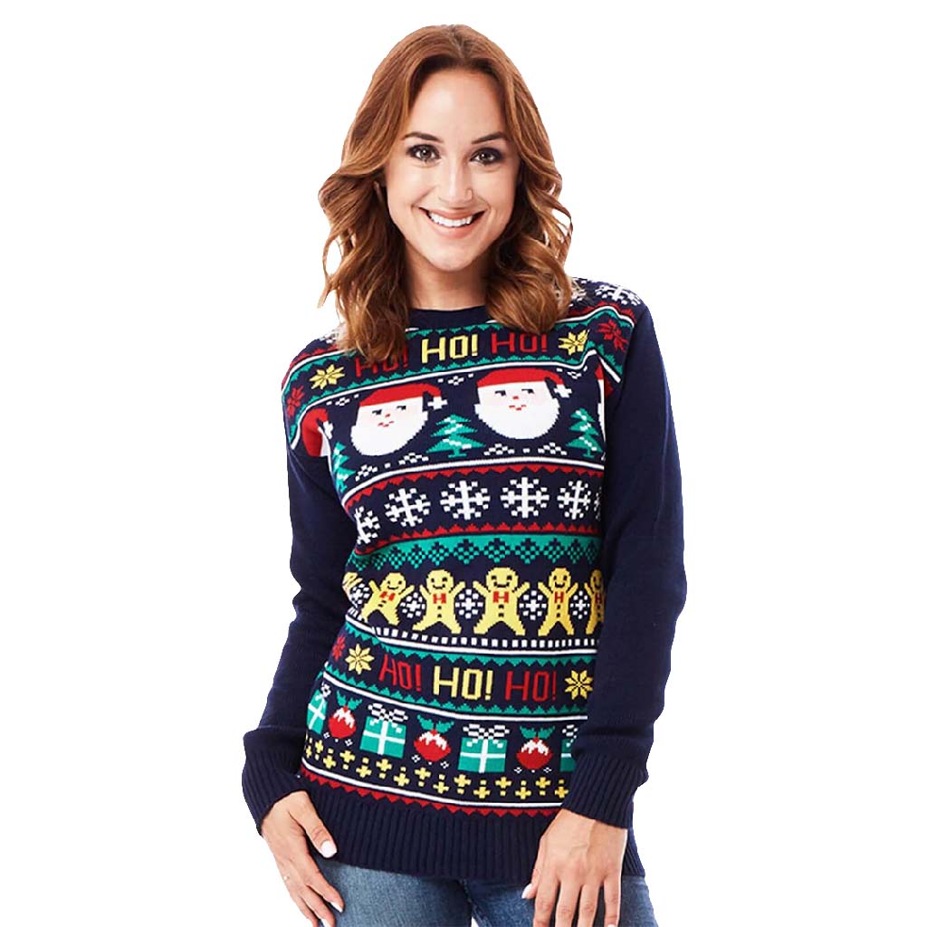 Womens Santa Ho Ho Ho! Ugly Christmas Sweater