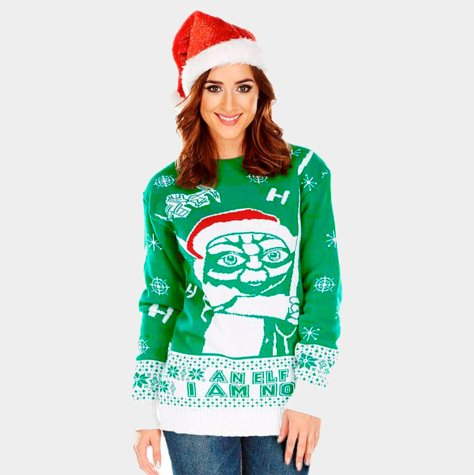 Womens Star Wars Yoda Ugly Christmas Sweater