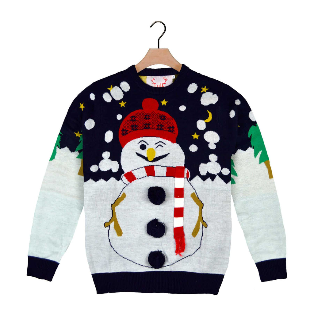 Ugly Christmas Sweater with 3D Snowman