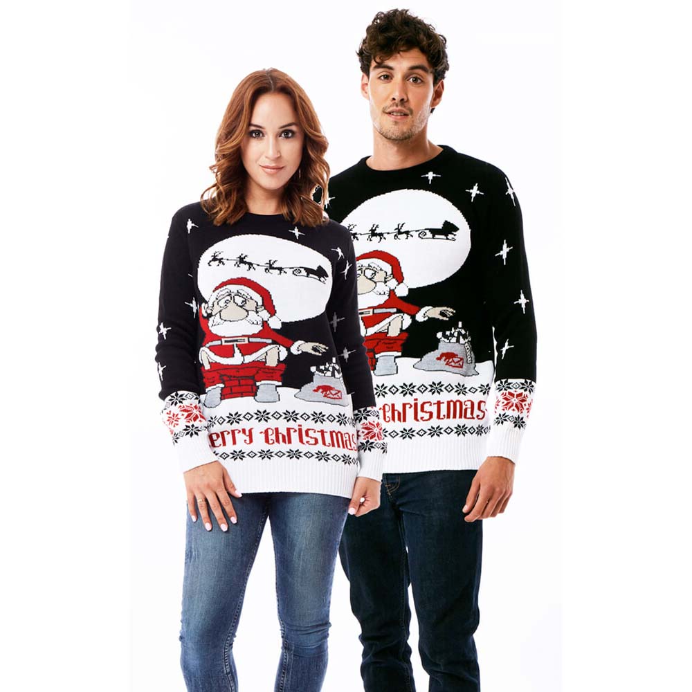 Couples Ugly Christmas Sweater with Santa Downloading