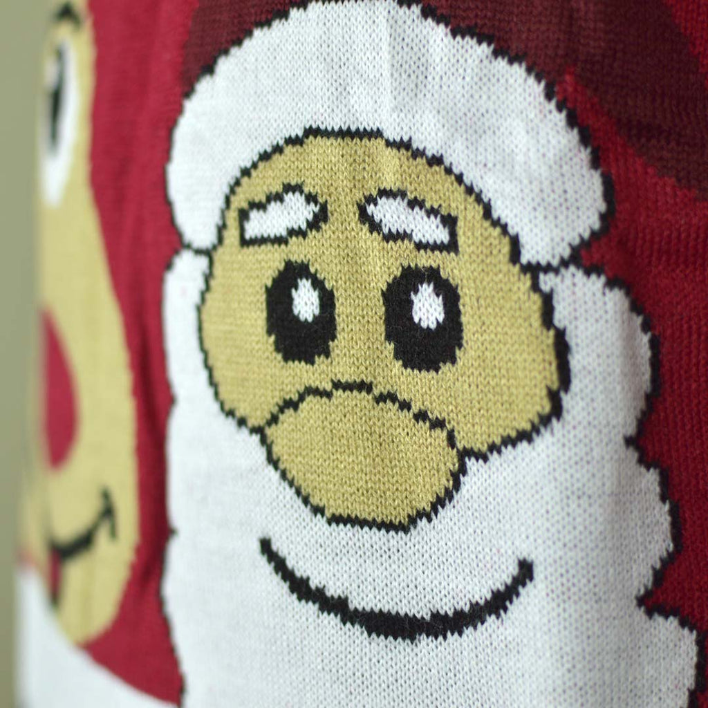 Ugly Christmas Sweater with Santa and Rudolph Smiling Detail 2