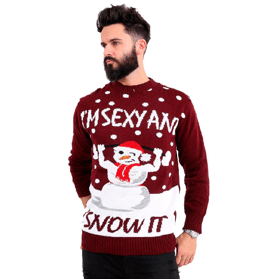 Ugly Christmas Sweater with Sexy Snowman