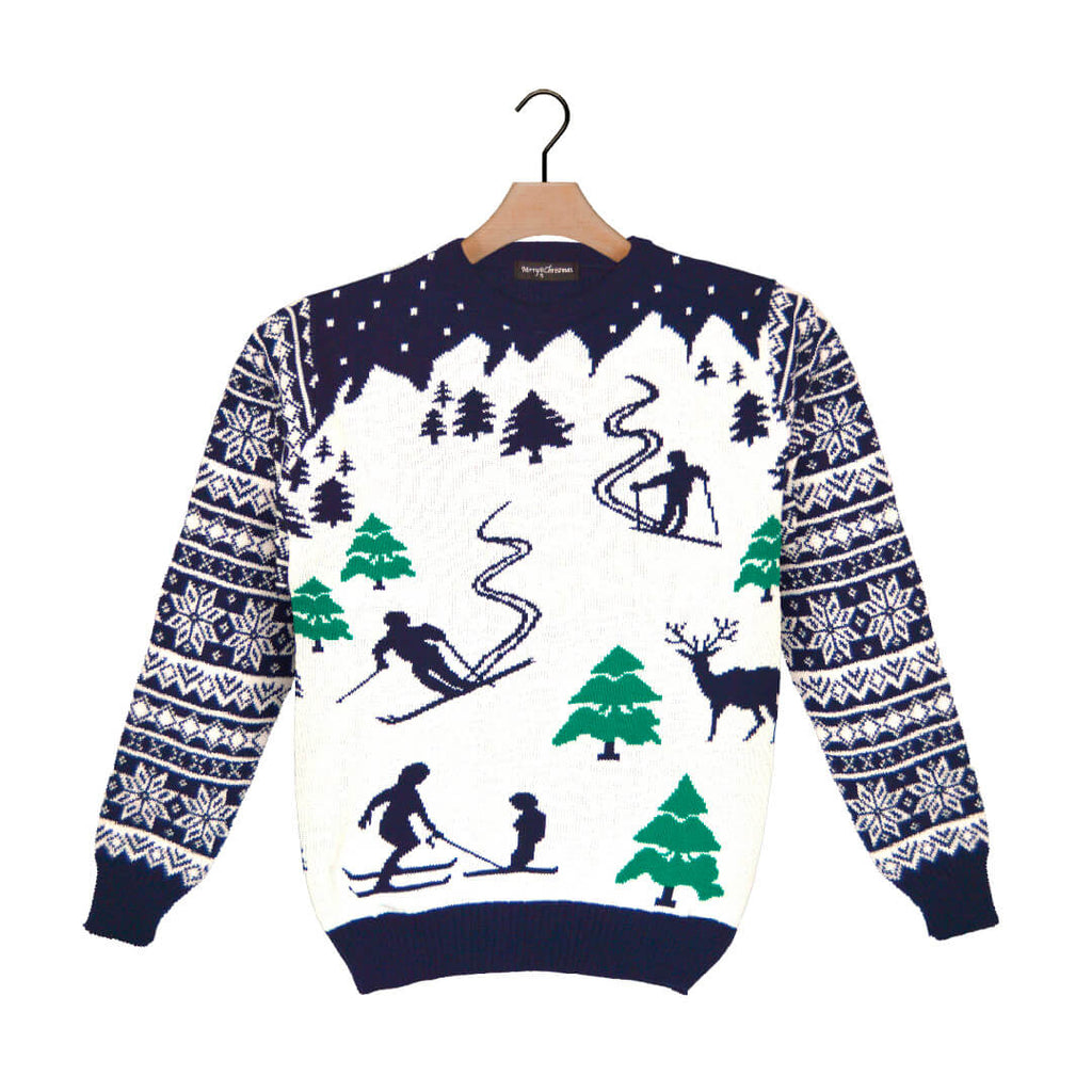 Ugly Christmas Sweater with Skiers