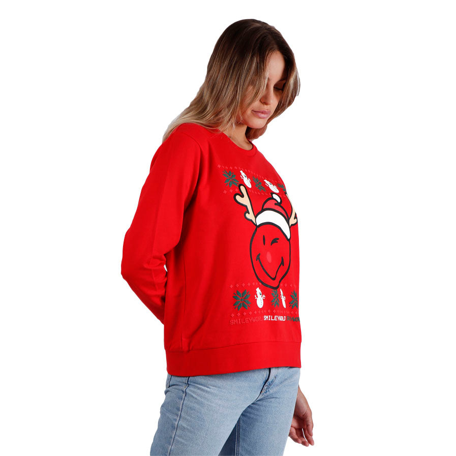 Ugly Christmas Sweatshirt Oh Deer Womens 