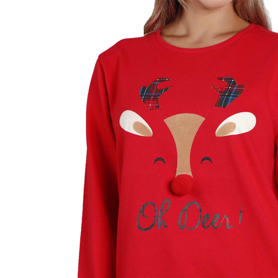 Womens Ugly Christmas Sweatshirt Oh Deer! Detail