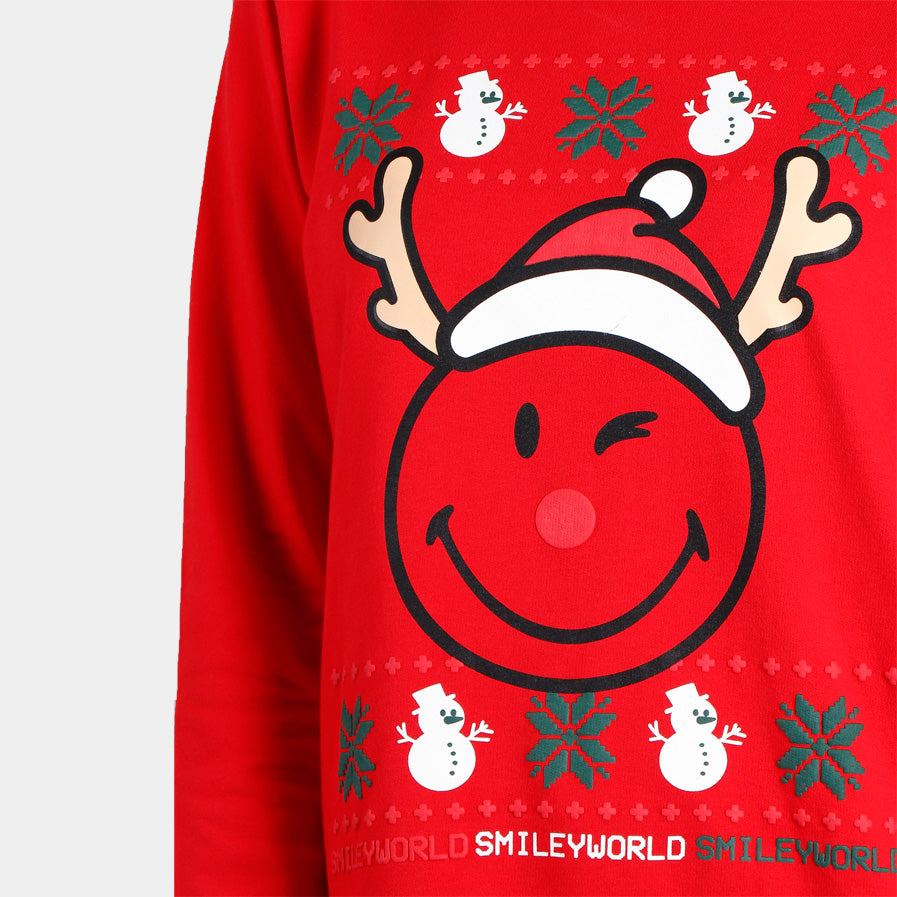 Womens Ugly Christmas Sweatshirt Smile Detail