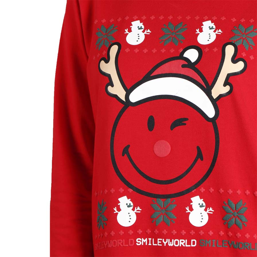 Womens Ugly Christmas Sweatshirt Smile Detail