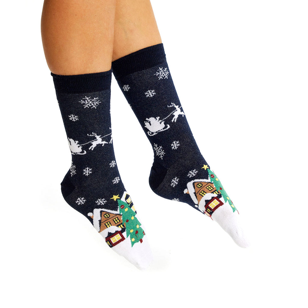 Unisex Ugly Christmas Socks Alaska women and men