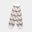 White Elegant Unisex Ugly Christmas Socks with Reindeers